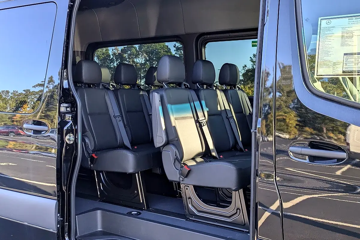 Interior of an unaltered factory Mercedes-Benz Sprinter